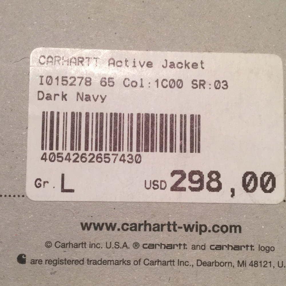 Carhartt Active Jacket, Dark Navy - Picture 3 of 4